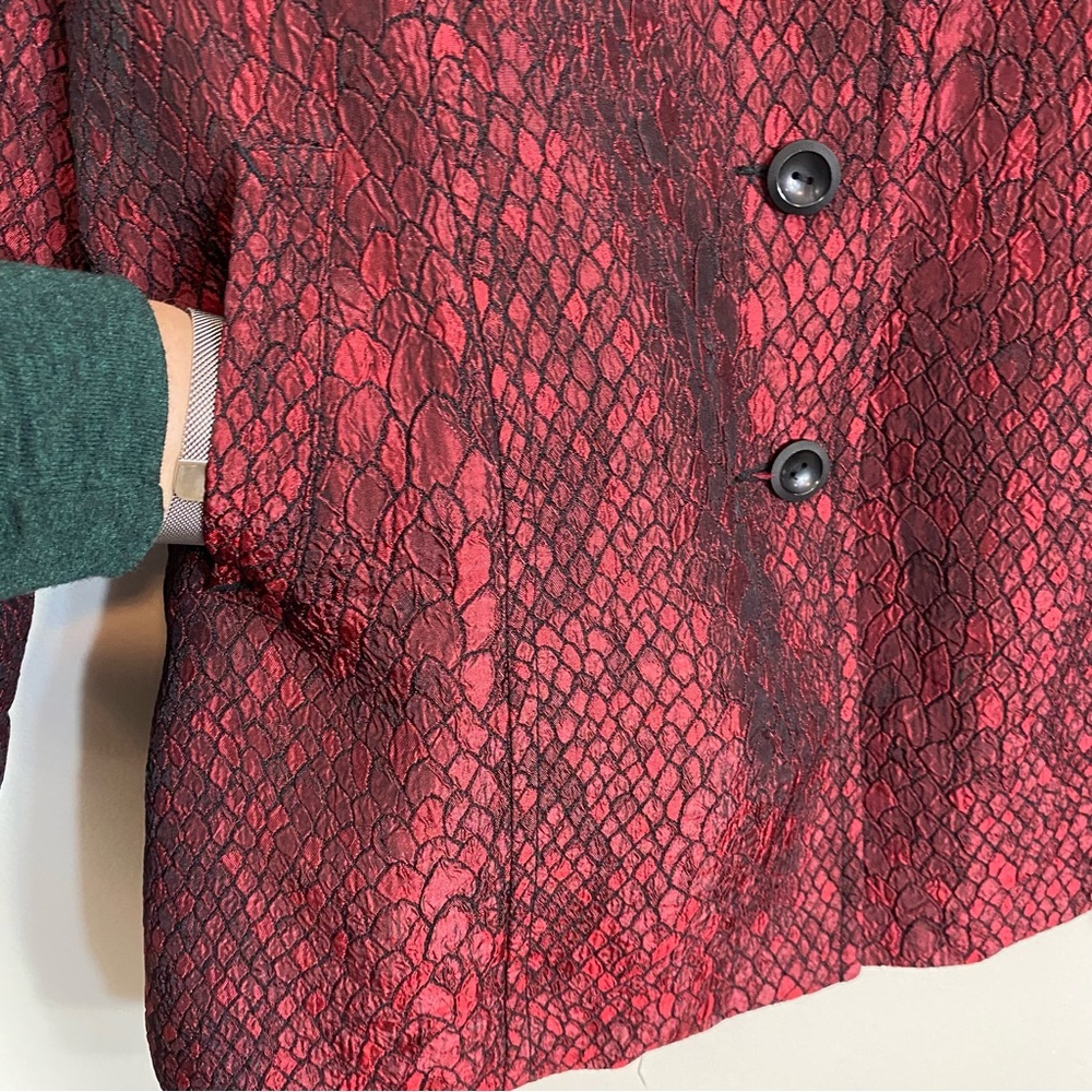 Toni Morgan Jacket, Large, Button Front, Red Snak… - image 7